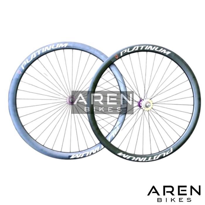 WHEELSET SEPEDA 700C DOLTRAP PLATINUM 3CM 4CM 5CM 700 C VELG RIMS RIM 36 HOLE 36H HUB FREEHUB FIXED