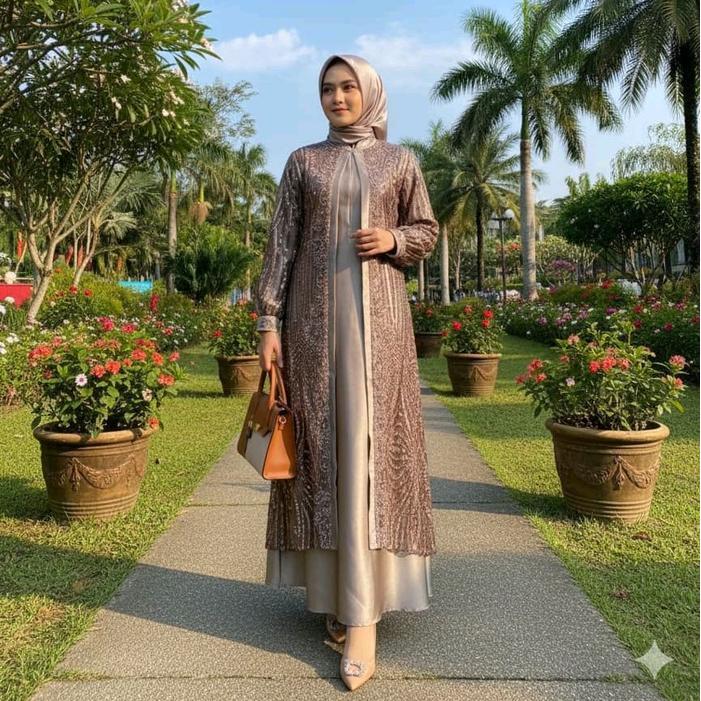 Gamis Tile Bordir Sultan Full Payet Promo