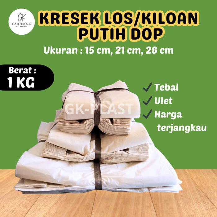 (1 kg) Kresek kiloan putih dop/Kantong kresek los/kresek kiloan murah / Kresel los dop / Kresek