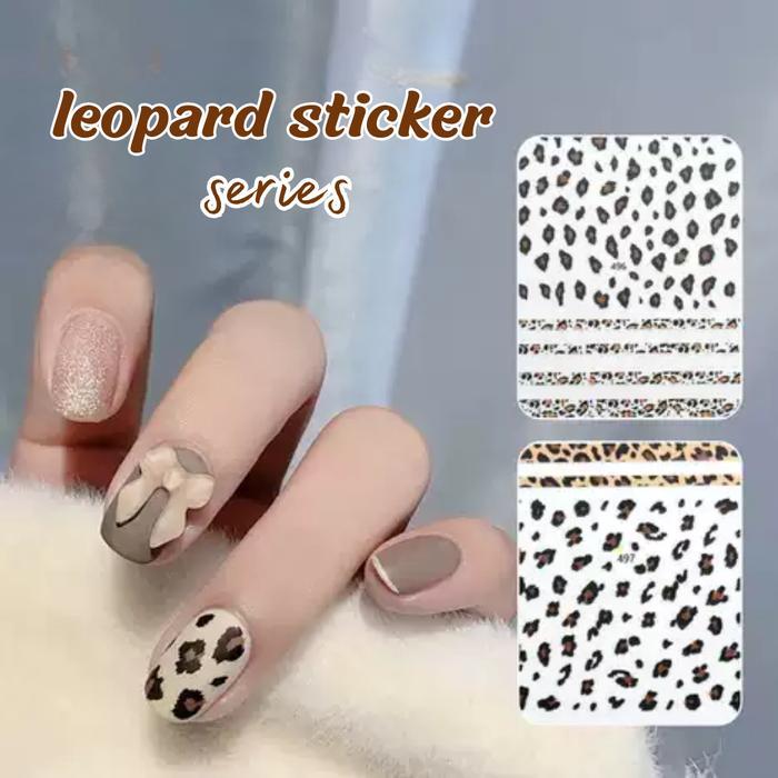 Stiker kuku Nail Art Motif Leopard/Dog/Macan tutul/Zebra/Untuk Aksesoris Manikur DIY Cat Kutek