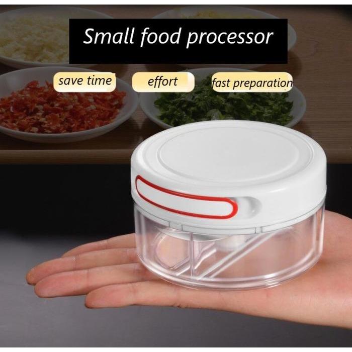 CHOPPER BLENDER TANGAN ALAT PEMOTONG BAWANG BUMBU SAYURAN MINI PUTIH