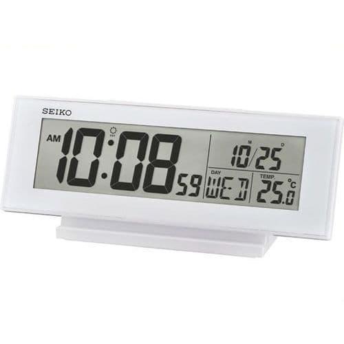 Jam Meja / Digital Clock Seiko Qhl072W Putih Terlaris