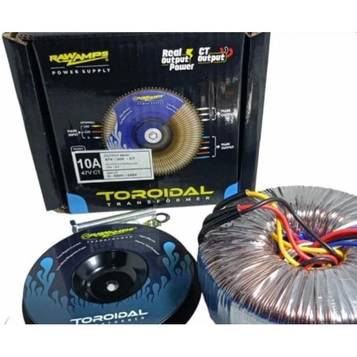 TRAFO TRAVO TOROID TOROIDAL DONAT 10A 10 AMPER CT 47V RAWAMPS ORIGINAL