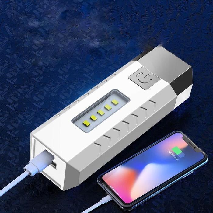 SENTER LED 2 MATA 5 COB MINI MULTIFUNGSI FLASHLIGHT DAN POWERBANK / SENTER POWERBANK 2 MATA LED