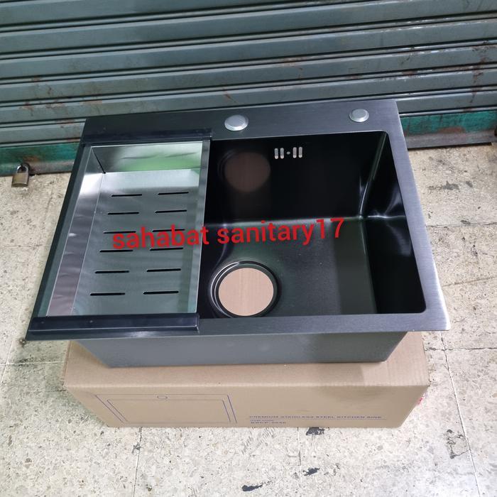 Kitchen Sink Stainless Black Hitam 50 x 40 Cm