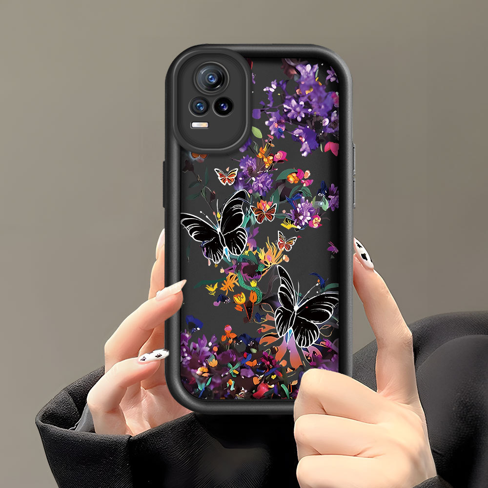 Casing Hp Untuk VIVO V21E V21 Y73 2021 4G Phone Case Softcase Soft Imut Kesing Bunga Kupu Cassing DX