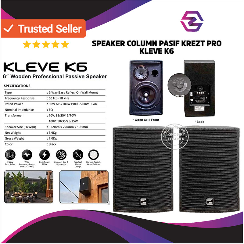 Speaker Passive Profesional KREZT PRO Kleve K6 Speaker Passive 6 Inch