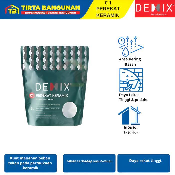 Demix C2 Perekat Lem Granite Homogenius Tile Lantai Dinding Batu Marmer 5Kg