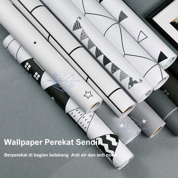 PVC Stiker Dinding Motif Geometris 60cm x 3m Wallpaper Ruang Tamu, Meja Makan & Belajar, Dapur &