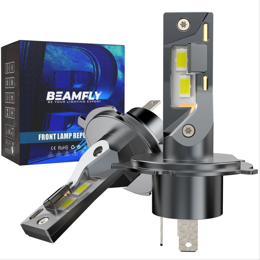 BEAMFLY 100W LED Headlight Bulbs H7 H4 Canbus Wireless Mini Diode 6500K White 20000LM CSP Plug&Play