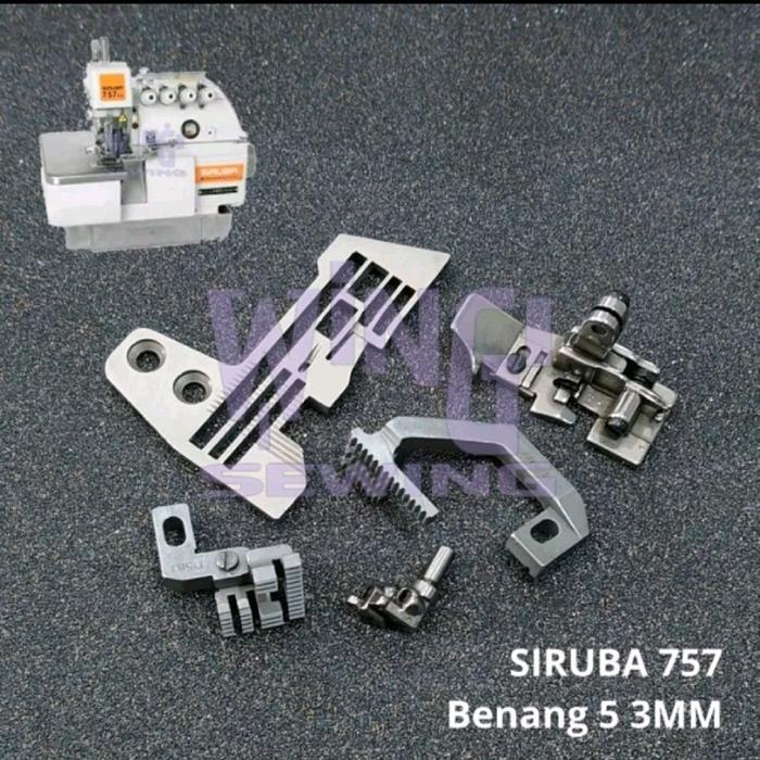 SIRUBA 757 Benang 5 3mm HALUS GAUGE SET Getset Mesin Jahit Obras Industri TYPICAL JACK SIMARU SHUNFA