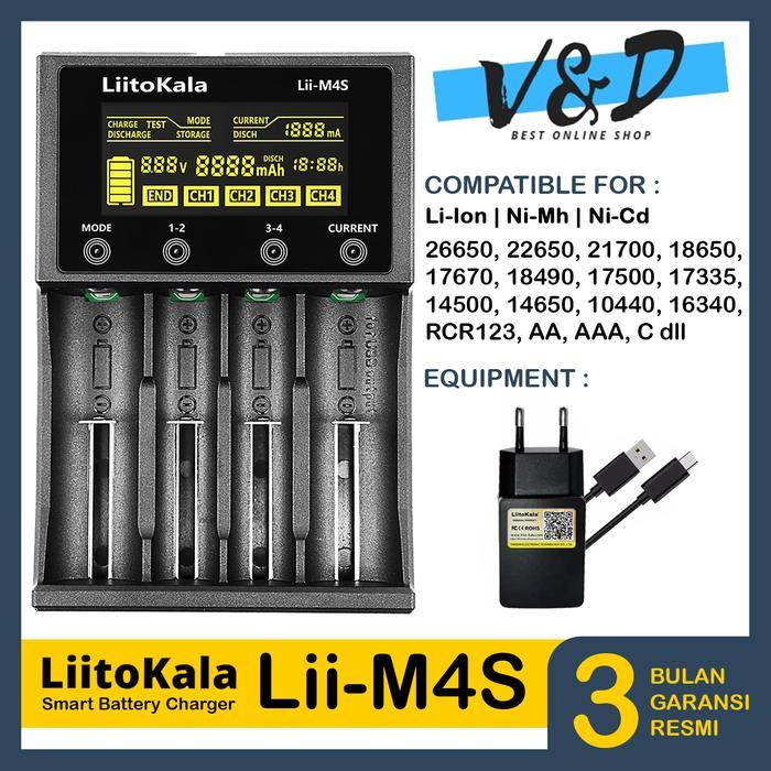 Charger Baterai Liitokala Lii M4S Original / Charger Baterai Aa /18650