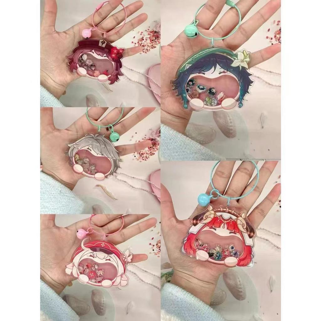 Anime Genshin Impact Venti Nilou Hu Tao Klee Alhaitham Cosplay Acrylic Shake Fighter Keychain