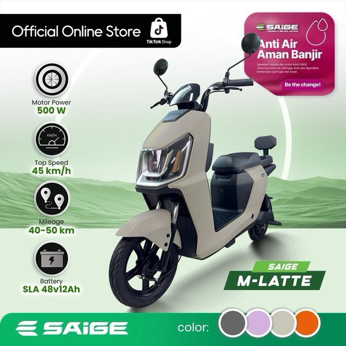 SEPEDA LISTRIK RODA 2 | SAIGE M-LATTE NEW - CREAM