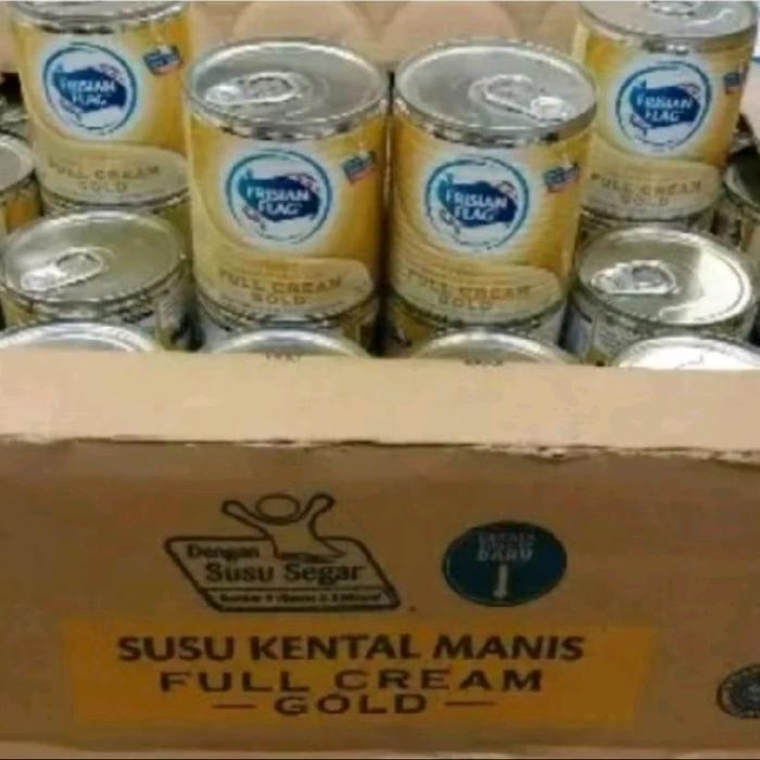 1 DUS/Kardus 48 kaleng SUSU KENTAL MANIS FRISIAN FLAG GOLD FULL CREAM 370G