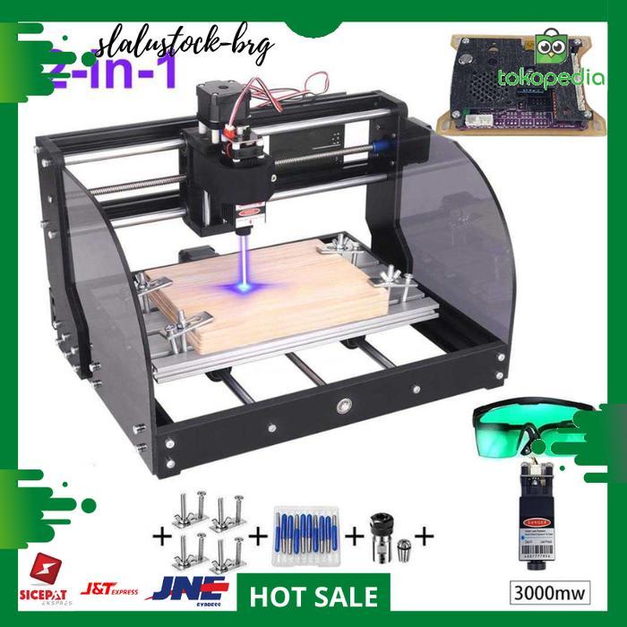 Mesin Laser Grafir Mini Engraver Printer Ukir Kayu MDF Batu 3000 mW - 1000mv