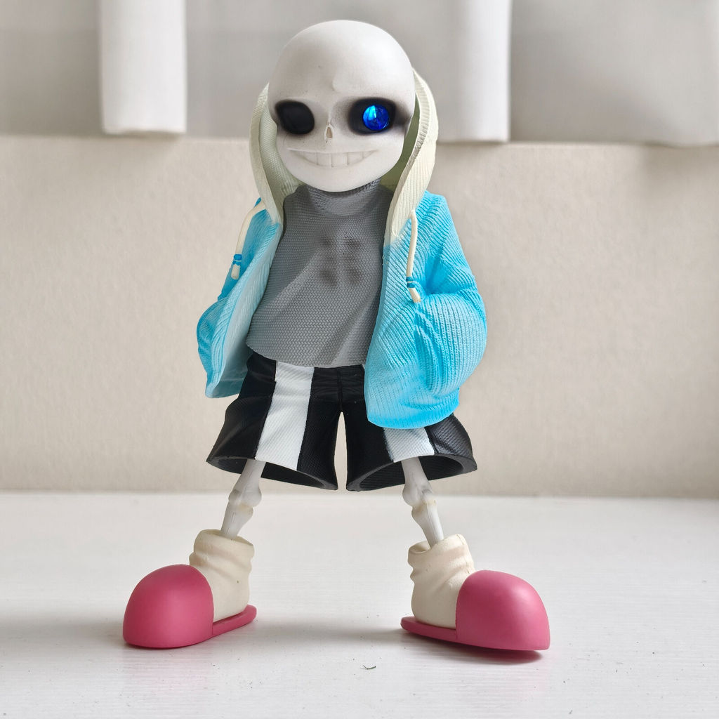 PROMO   16CM Game Character Eye Glowing UNDERTALE Sans Skeleton Action Figure Anime Figure Model Toy