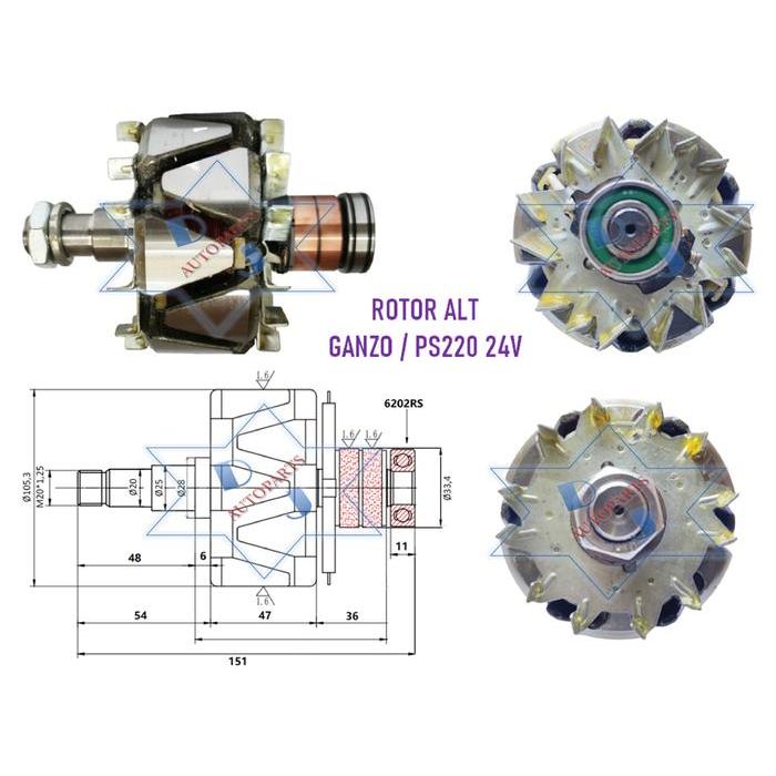 ROTOR STATOR SPUL ALTERNATOR FUSO GANZO PS220 24V news