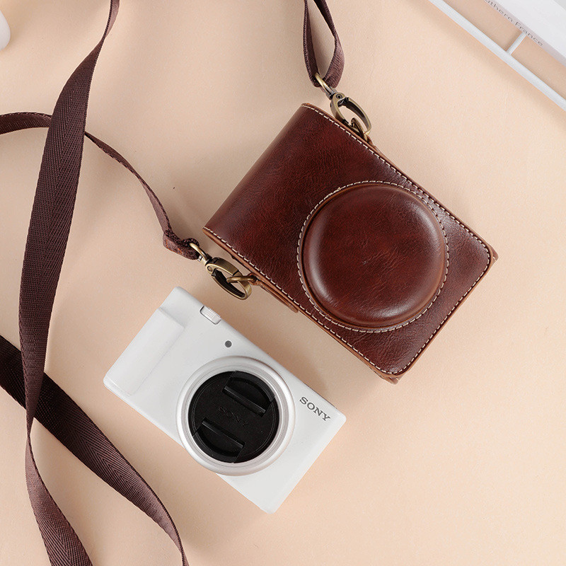 Tas Kamera Sony RX100 ZV1F ZV1 Canon G7X3 G7X2 SX740 SX720 G9X - Tahan Lama, Kulit PU, Ritsleting, W