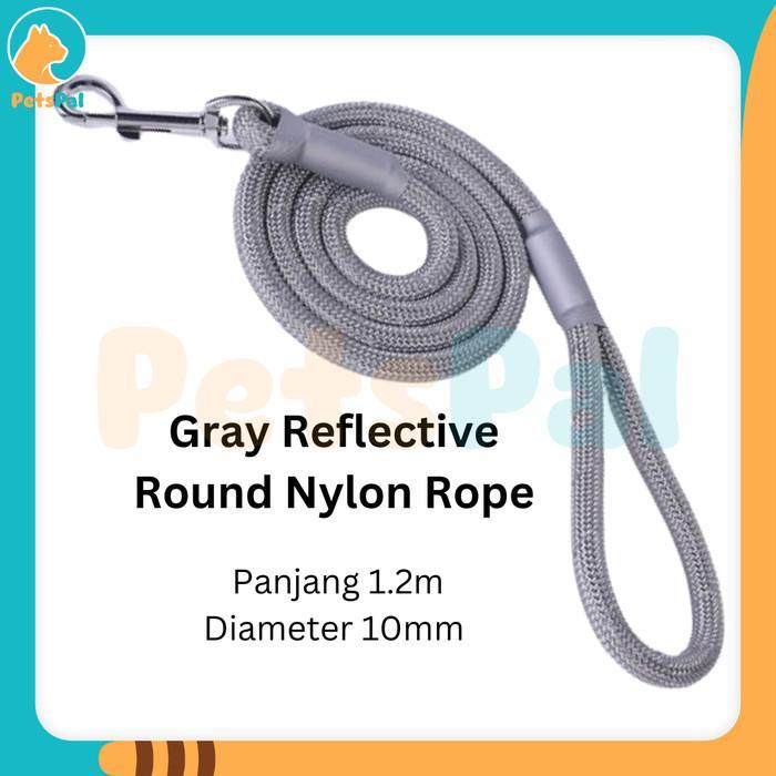 Tali Hewan Peliharaan Anjing Tebal Bulat Reflektif Nilon Kuat Panjang
