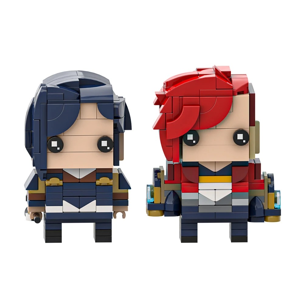 MOC Anime Arcanesed Figure Building Block Scientist Jayce Caitlyn Jinx Vi Warrior Hero Action Doll