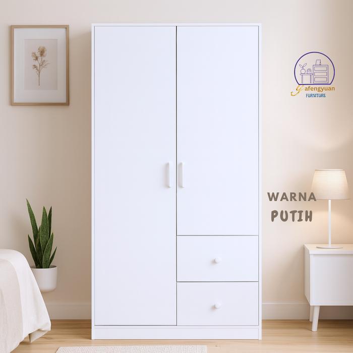 Lemari Pakaian Minimalis 2 Pintu - Lemari 2 Pintu Kamar Tidur- Lemari Baju Minimalis - Lemari Pintu