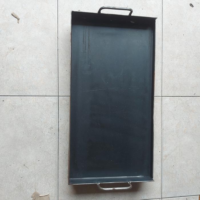 wajan panggangan kotak teppanyaki tebal baja hitam