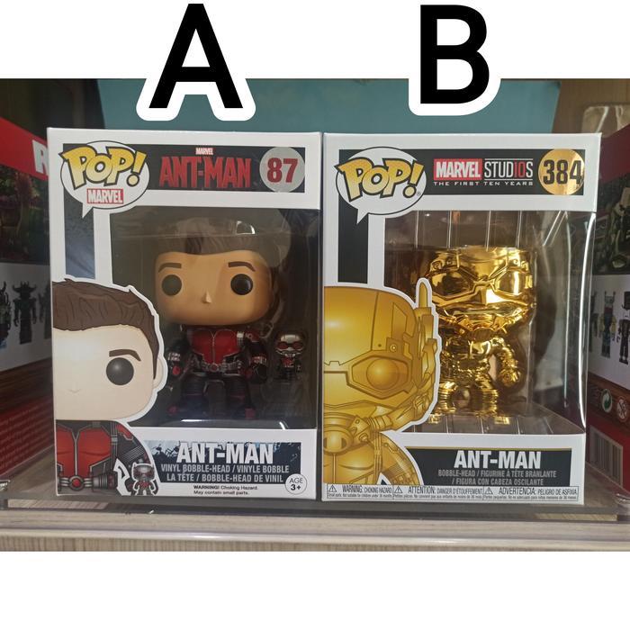 Funko POP Marvel ANT-MAN Unmasked & ANT - MAN (Gold Chrome)