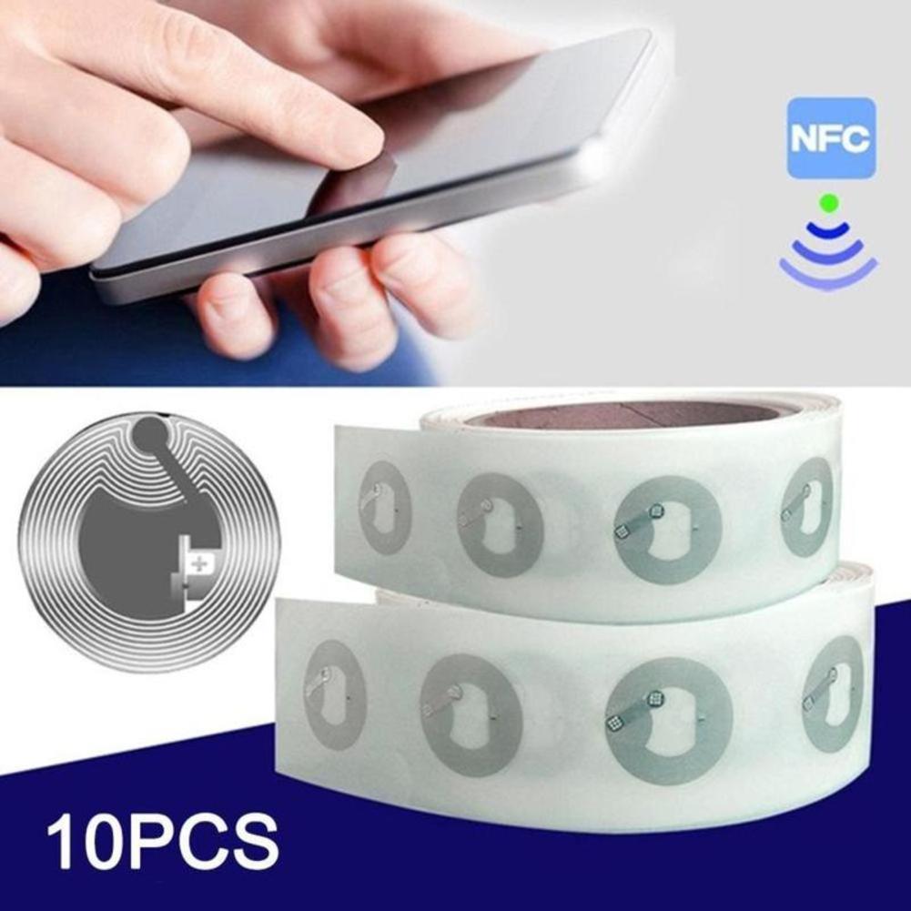10 Pcs Nfc Tags Sticker With Original Ntag213 Chip Nfc Programmable Nfc Tags For All Nfc-Enabled