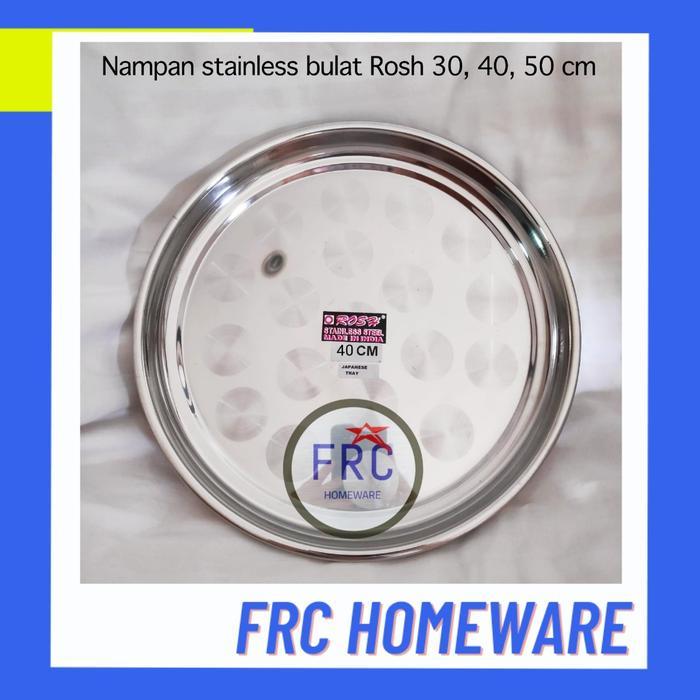 Nampan Stainless Bulat 40Cm - Nampan Stainless 40Cm - Tray Stainless