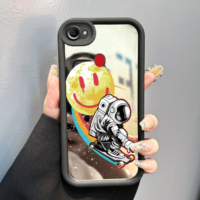 Casing Hp Untuk OPPO F5 F7 F5 Youth Case astronot NASA Kesing cermin Kasing Silikon Softcase Mirror 
