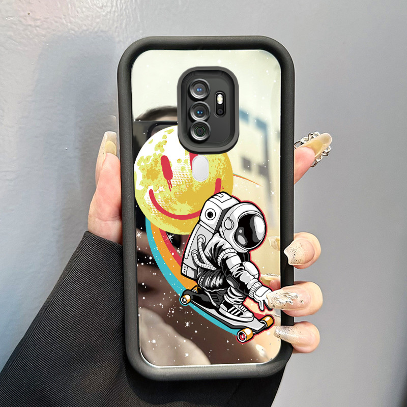 Casing Hp Untuk OPPO A5 2020 OPPO A9 2020 Case astronot NASA Kesing cermin Kasing Silikon Softcase M