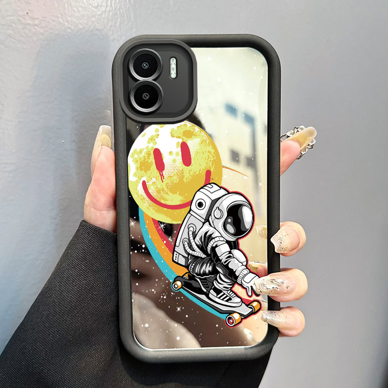 Casing Hp Untuk Xiaomi Redmi A1 Redmi A2 Case astronot NASA Kesing cermin Kasing Silikon Softcase Mi