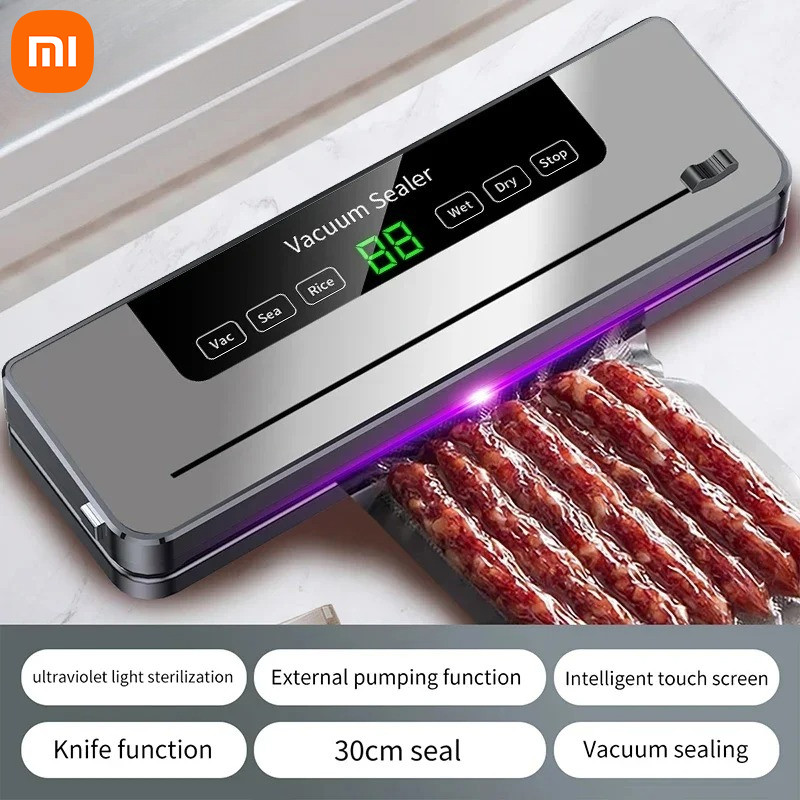 Xiaomi Electric Vacuum Sealer Machine Dry/Wet Food Packaging Vacuum Sealing Bags Food Storage Vacuum