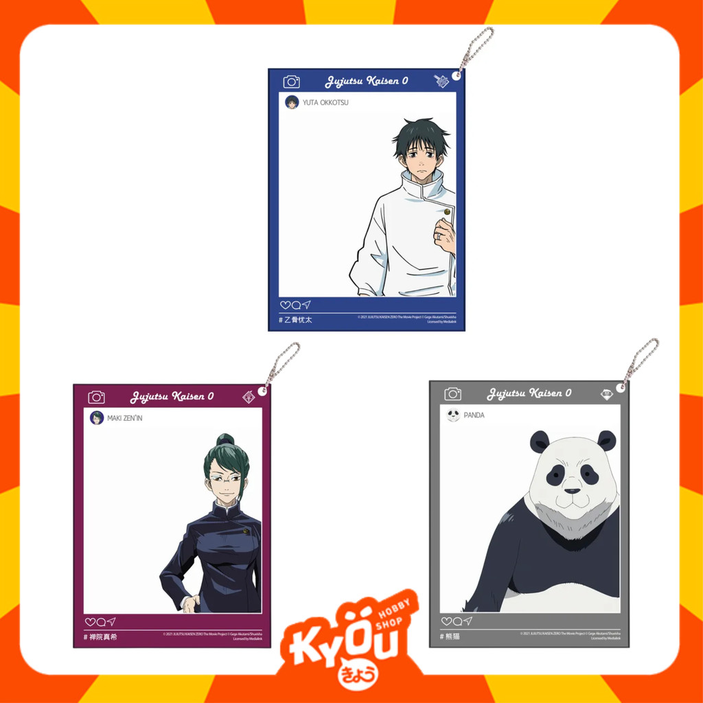 Okkotsu Yuta - Zenin Maki - Panda Polaroid Card Acrylic Keychain - Jujutsu Kaisen 0: The Movie