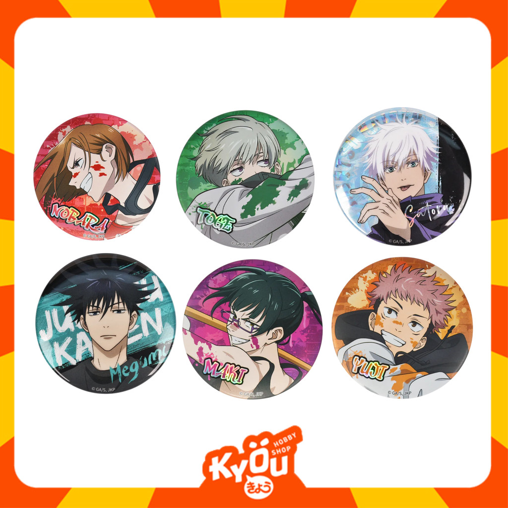 Yuji - Maki - Nobara - Gojo - Megumi - Toge Can Badge Jujutsu Kaisen