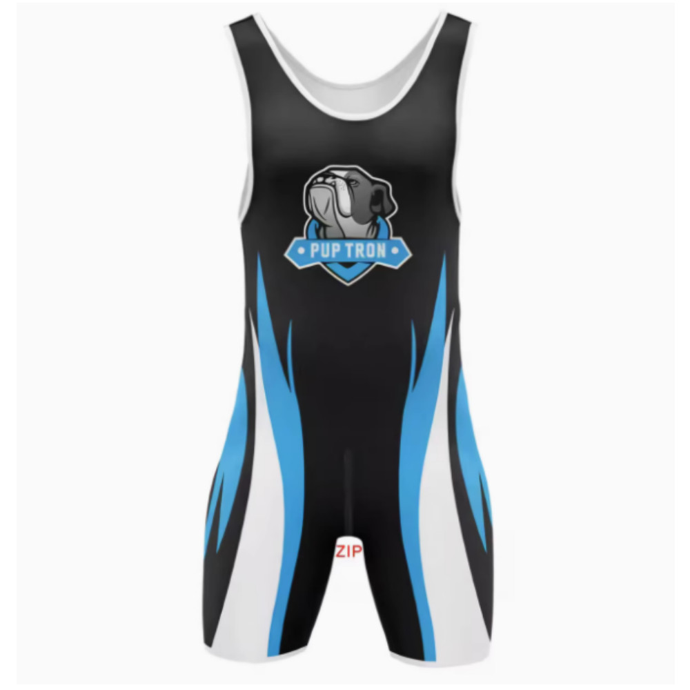 New Men'S Wrestling Singlets Zipper Performance Suit Trainning One-Piece Powerlifting Sleeveless Gym