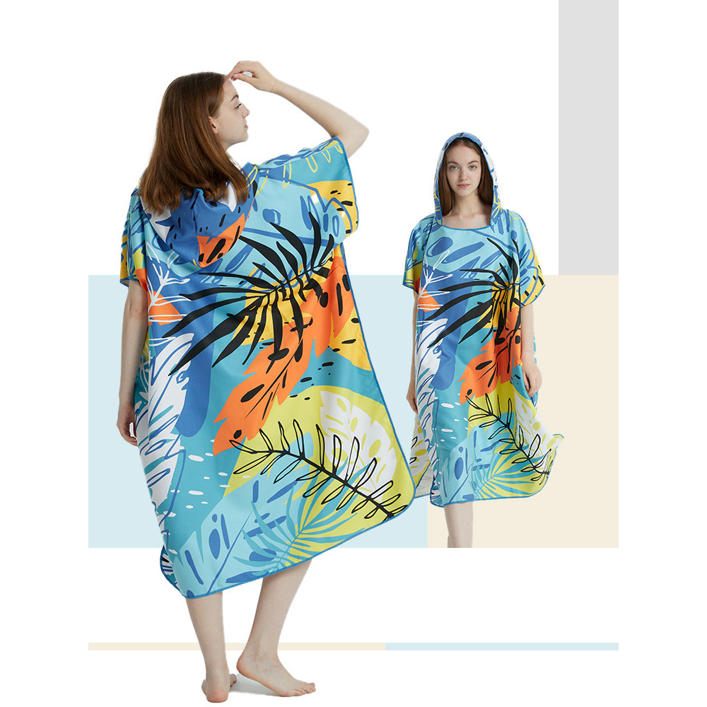 Surf Poncho Towel Poncho Quick-Dry Towel Hoodie Microfiber Beach Robe Changing Poncho Swim Towel