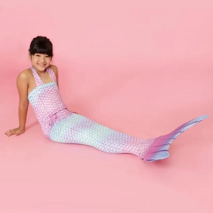MERMAID PELANGI BAJU DUYUNG BAJU RENANG NEW MODEL KOSTUM PUTRI DUYUNG ANAK CANTIK MOTIF FASHION