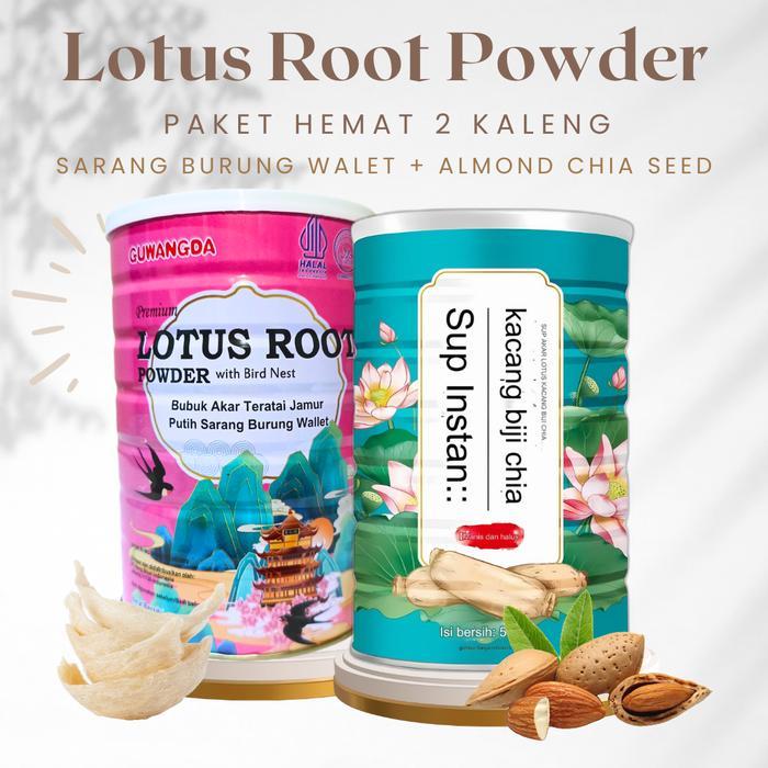 "New" [SALE SPECIAL] 2 Kaleng Lotus Root Powder Oufen/Bubur Akar Teratai/Bubuk Lotus 400g-500g