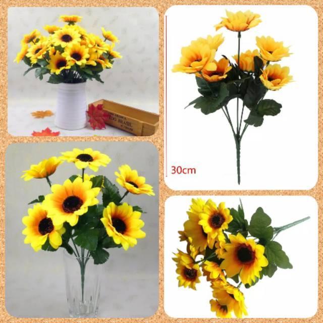 Tanaman Artificial Bunga Plastik Bunga Matahari Tinggi 30 Cm Tanpa Pot