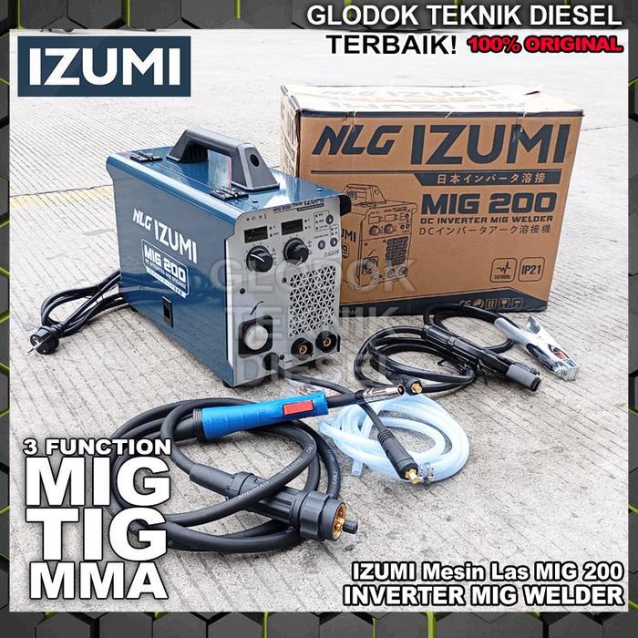 Izumi Trafo Las Listrik MIG 200 Mesin Las MIG200 DC Inverter Welding Machine Gas CO 2 CO2 3 Function