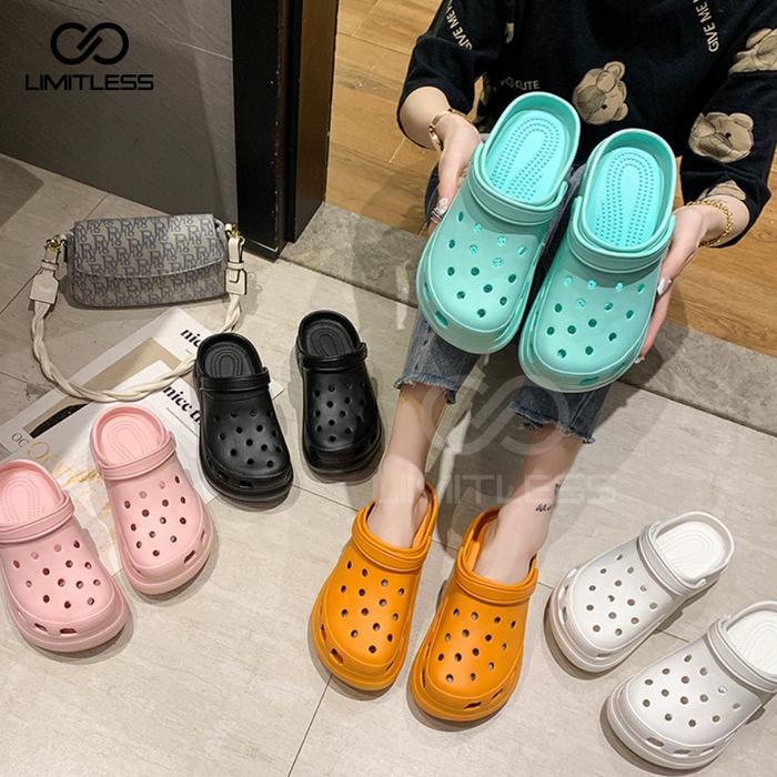 "New" Limitlessswissdesign Limitless - Fuji Sandal Wanita Selop Sendal Perempuan Baim Wedges