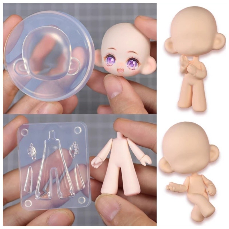 Highly Transparent Silicone Mold Q Version Ultralight Clay Baby Face/body Clay Stone Sculpture Mold
