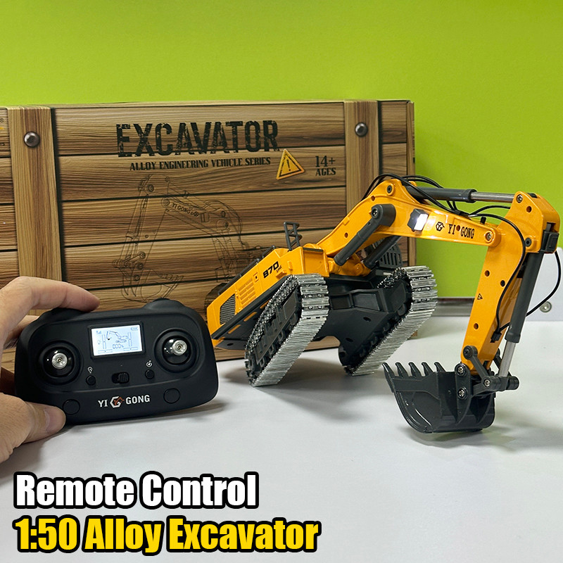 1/50 Mini RC Excavator Loader 970 520 Excavator 636 Loader Electric Simulation Model Metal Track