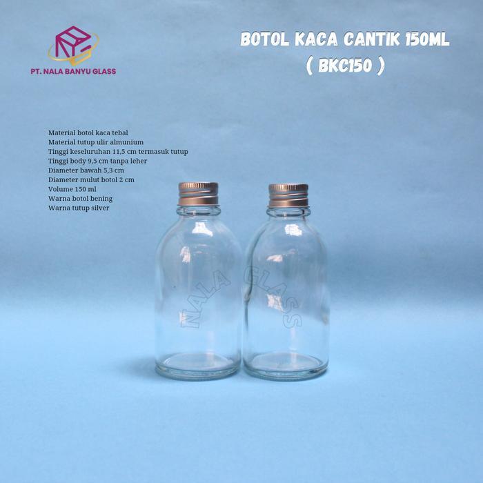 "New" BKC150 botol kaca 150ml bulat / botol juice / botol kopi / botol susu