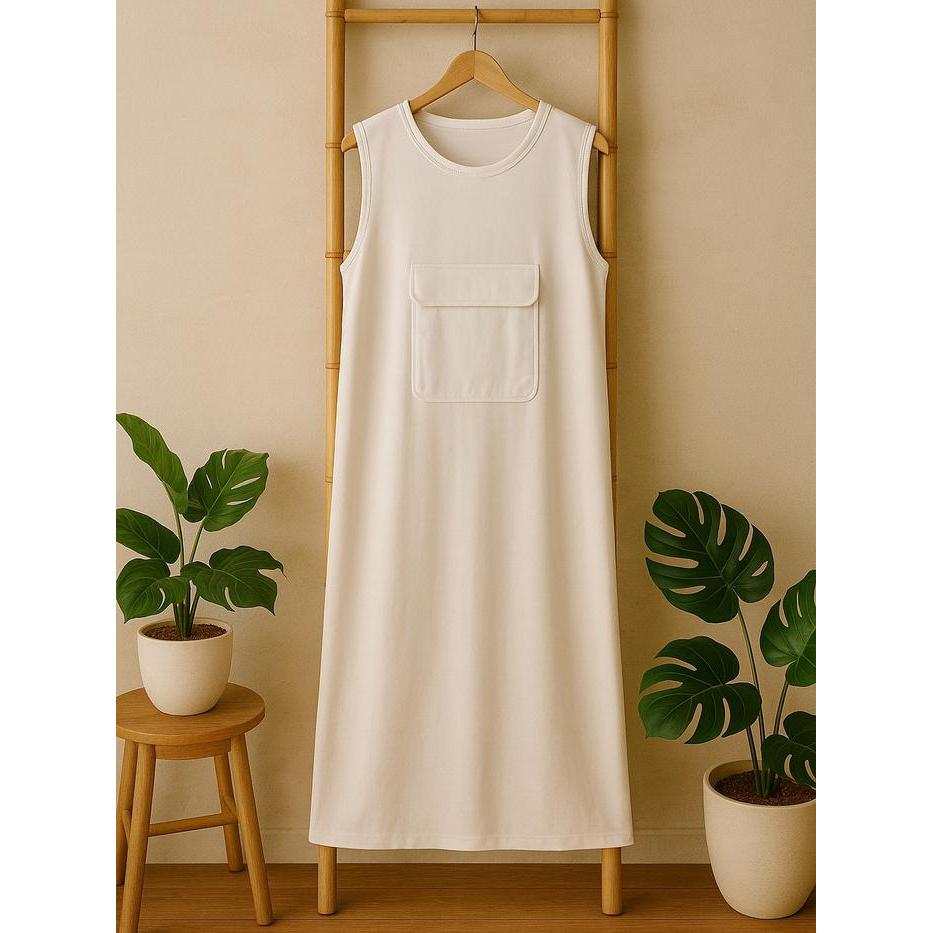 Singlet Daleman Gamis Wanita Berkantong Depan Untuk Perlengkapan Haji Dan Umroh Baju Muslim Jumsuit