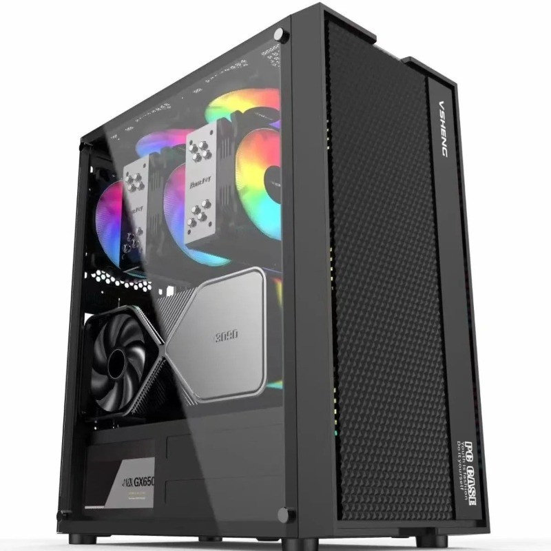 Suitable for 2 glass side panel case supports dual X79 X99 CPU motherboards, E-ATX computer case,