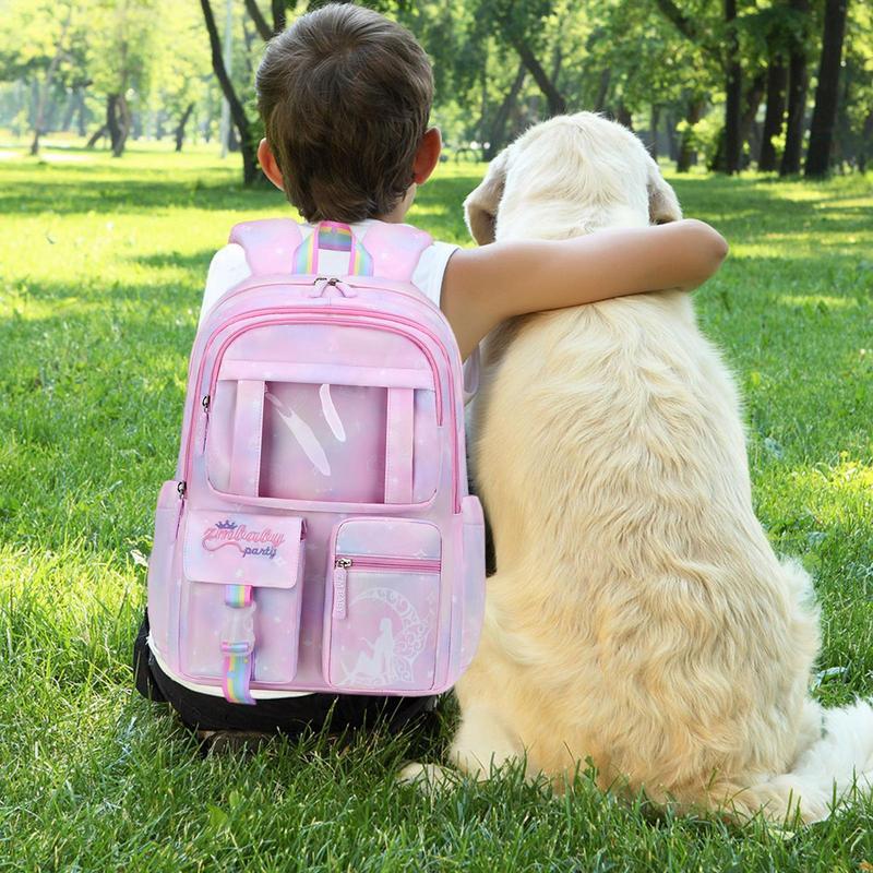 Cartoon Backpack For Girls Ergonomic Bunny Waterproof Backpack Kids Zipper Schoolbag Portable