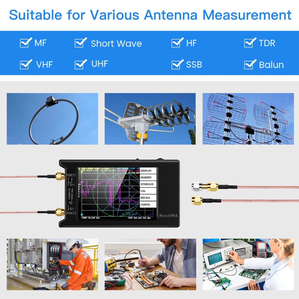 NanoVNA-H4 Vector Network Analyzer 10KHz-1.5GHz MF HF VHF UHF Antenna Analyzer Antenna Tuner nano